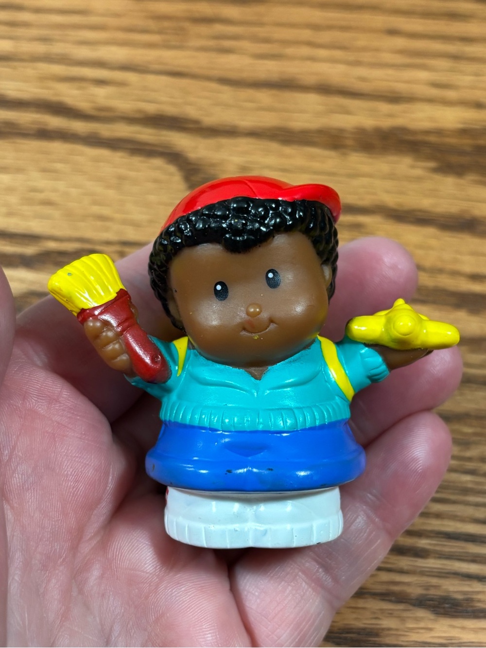 Vintage Fisher Price Little People Michael Boy Paintbrush Figure 2001 Mattel
